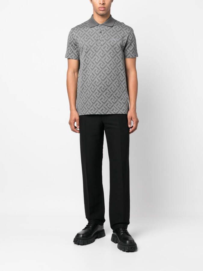 Versace Poloshirt met Greca print Grijs