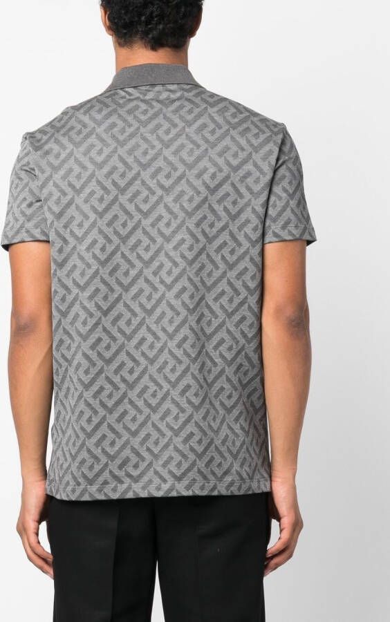 Versace Poloshirt met Greca print Grijs