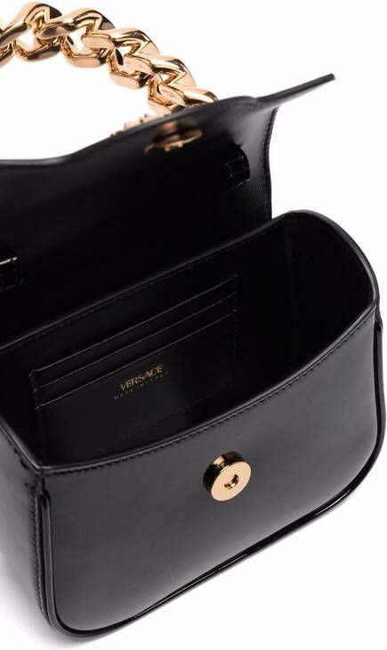 Versace La Medusa gelakte mini-tas Zwart