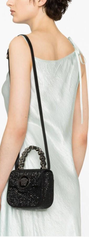 Versace Mini-tas verfraaid met kristallen Zwart