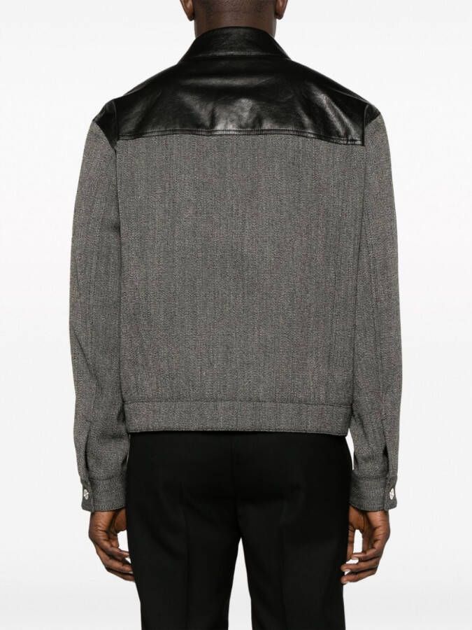 Versace Leren jack Zwart