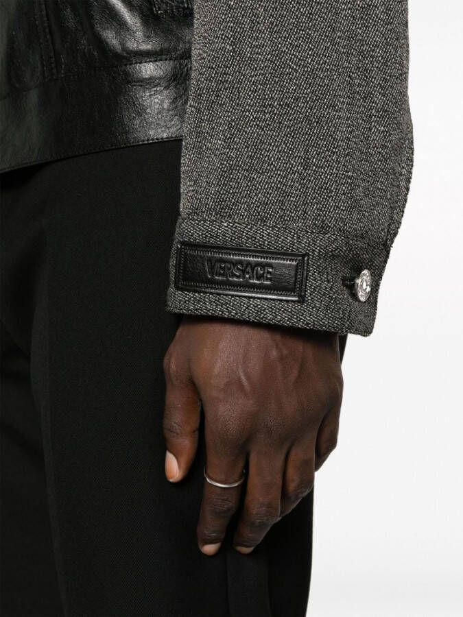 Versace Leren jack Zwart