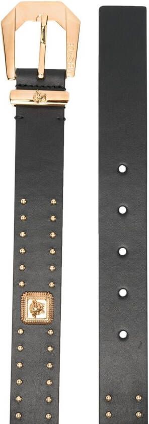 Versace Medusa Heritage riem met studs Zwart