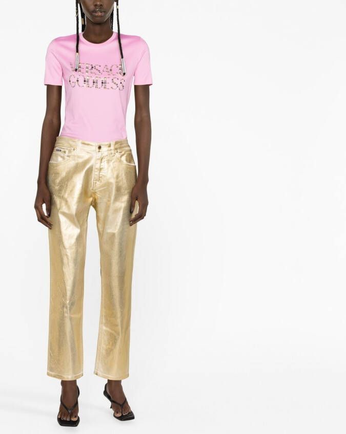 Versace T-shirt met tekst Roze