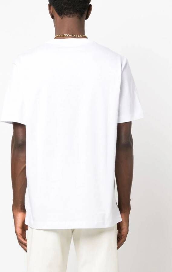 Versace T-shirt met geborduurd logo Wit