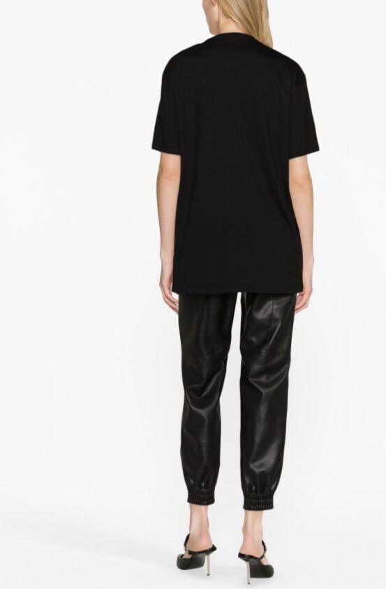 Versace 1990s T-shirt met geborduurd logo Zwart