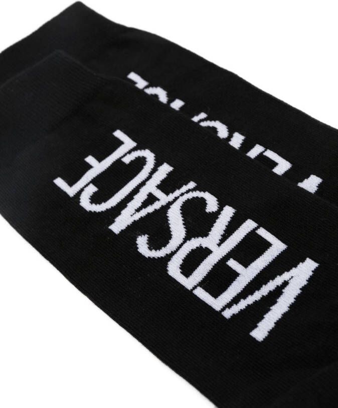 Versace Sokken met intarsia logo Zwart