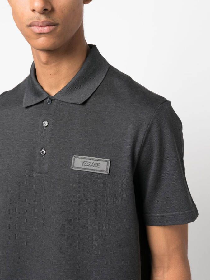 Versace Poloshirt met logopatch Grijs