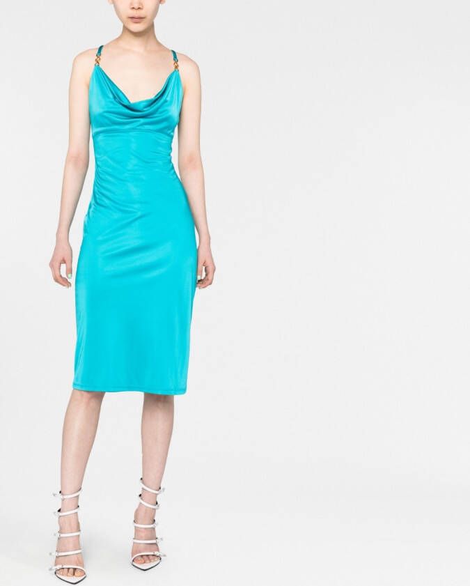 Versace Midi-jurk met col Blauw