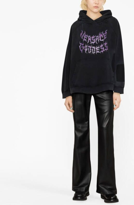Versace Hoodie met grafische print Zwart