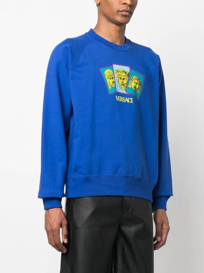 Versace Sweater met logoprint Blauw