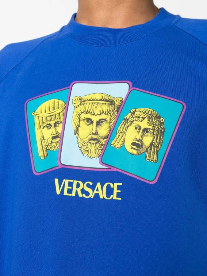 Versace Sweater met logoprint Blauw