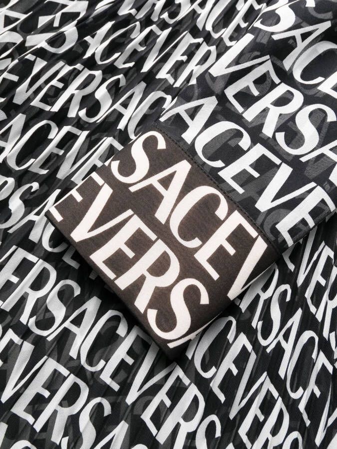 Versace Midi-jurk met logoprint Zwart