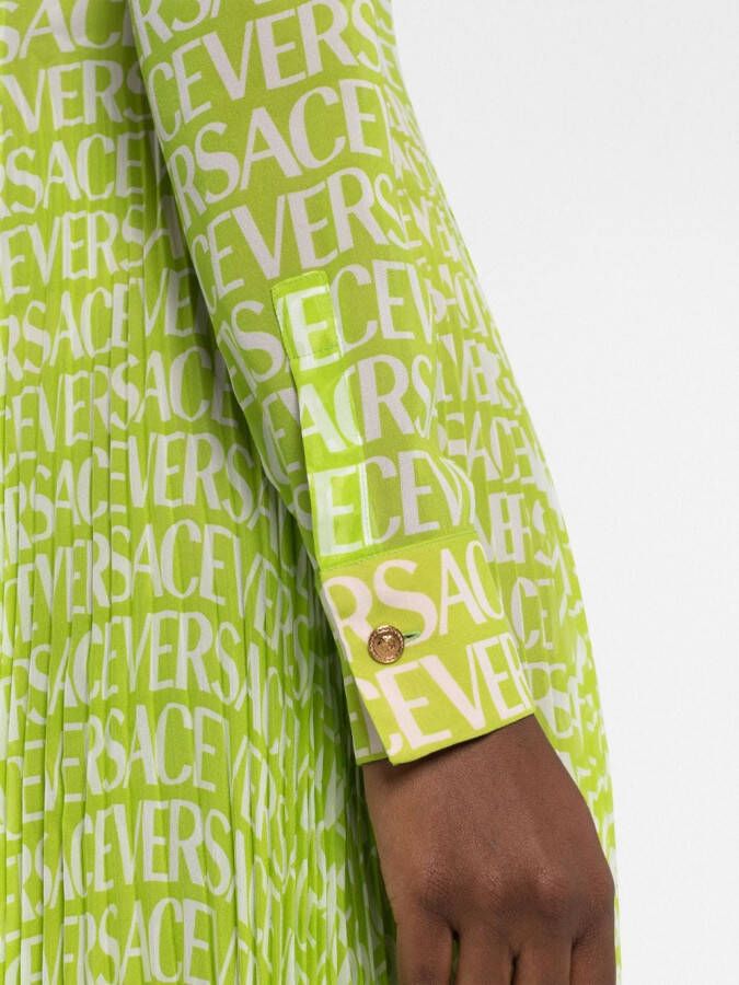 Versace Blousejurk met logoprint Groen