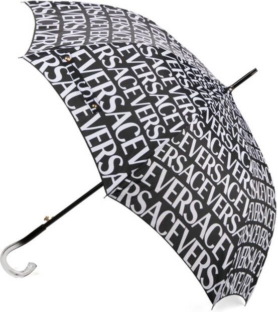 Versace Paraplu met logoprint Zwart