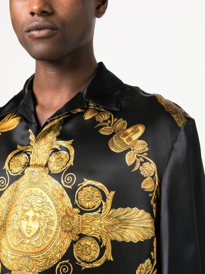 Versace T-shirt met barokprint Zwart