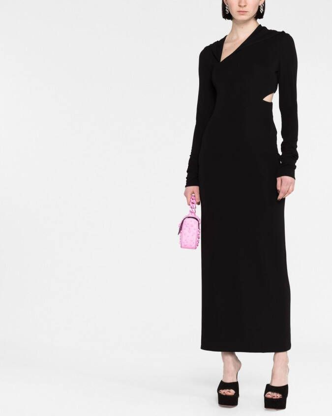 Versace Maxi-jurk met capuchon Zwart
