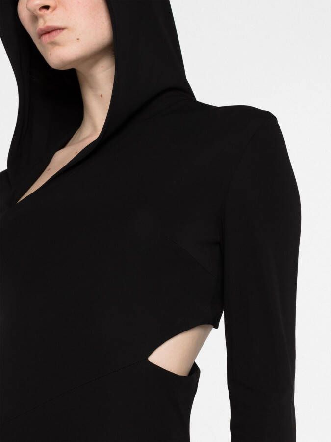 Versace Maxi-jurk met capuchon Zwart