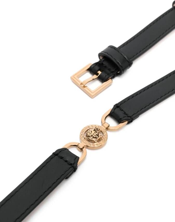 Versace Medusa leren riem Zwart
