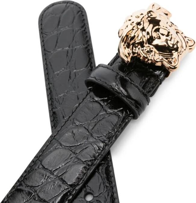 Versace Medusa leren muiltjes Zwart