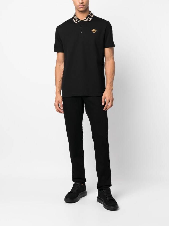 Versace Poloshirt met Medusa-motief Zwart