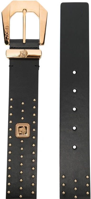 Versace Medusa Heritage riem met studs Zwart