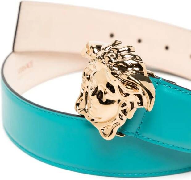 Versace Leren riem Blauw
