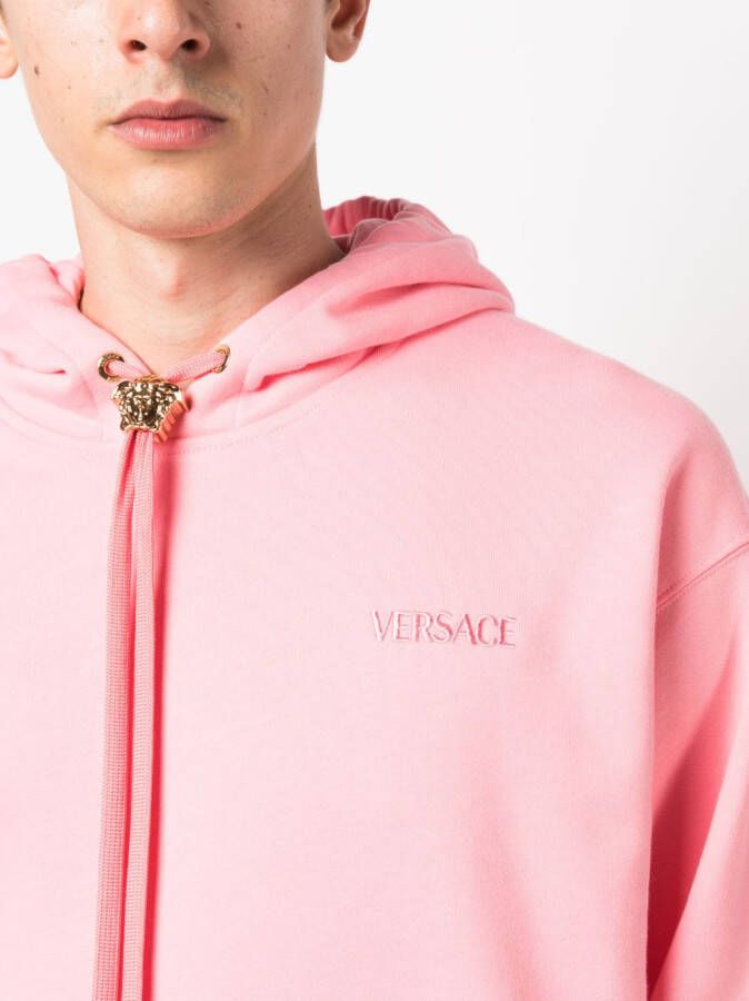 Versace Hoodie met geborduurd logo Roze