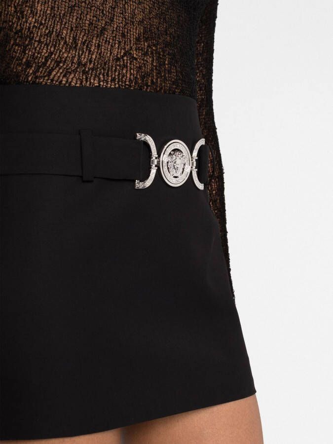 Versace Medusa Mini-rok met plakkaat Zwart