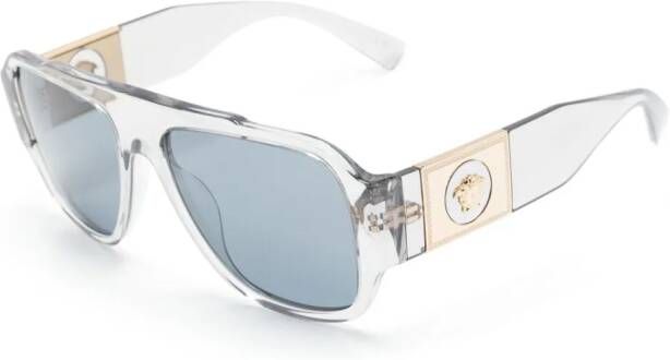 Versace Eyewear Zonnebril met doorzichtig montuur Grijs