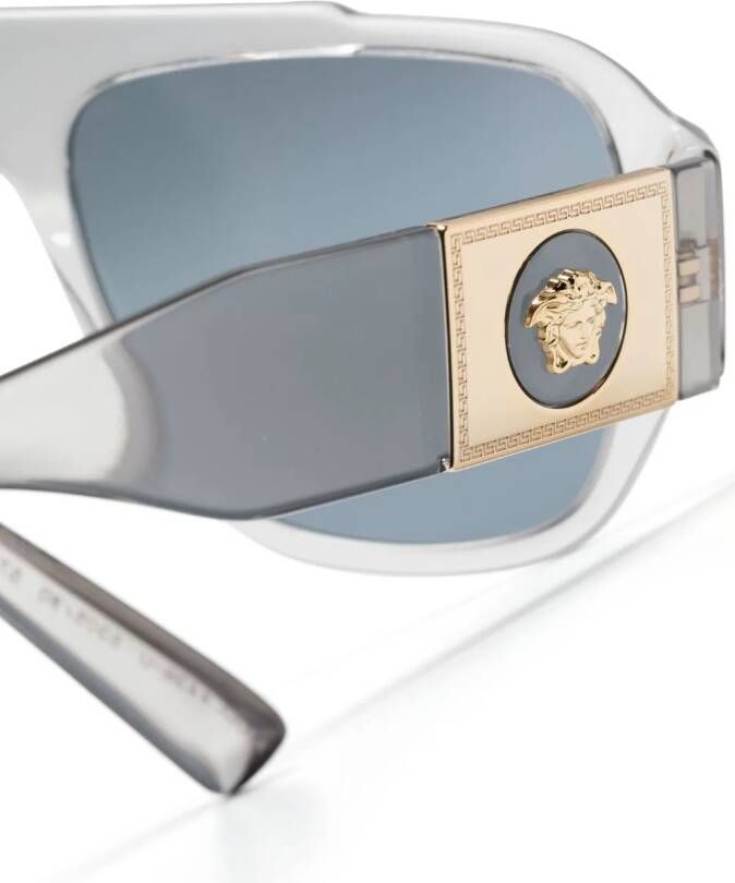 Versace Eyewear Zonnebril met doorzichtig montuur Grijs