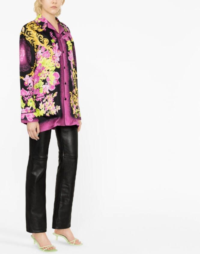 Versace Blouse met print Zwart