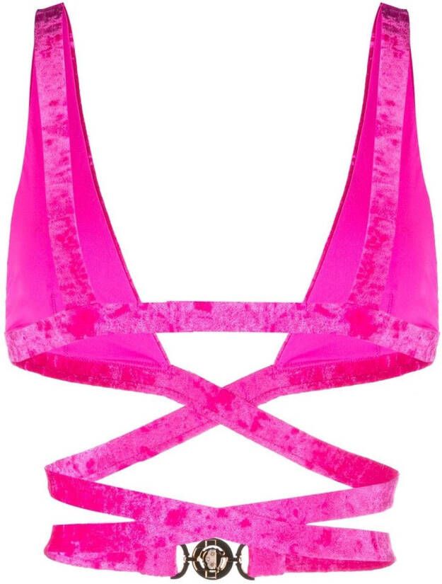 Versace Bikinitop met plakkaat Roze