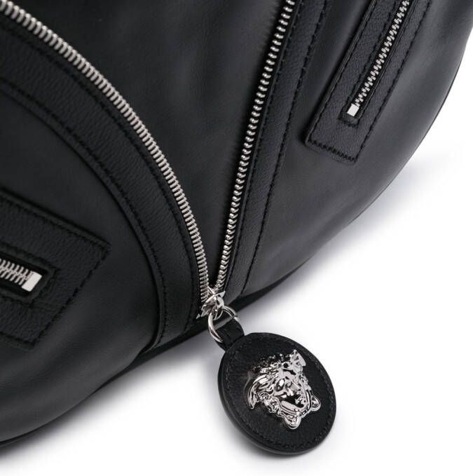 Versace Schoudertas met logo's Zwart
