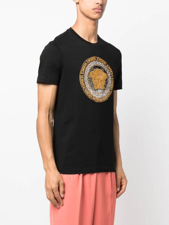 Versace T-shirt verfraaid met kristallen Zwart