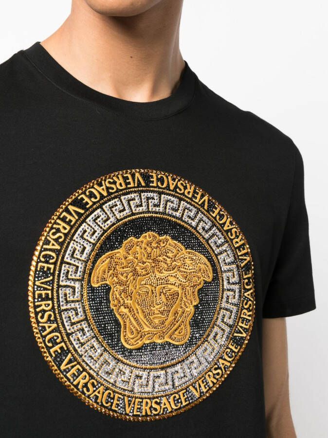 Versace T-shirt verfraaid met kristallen Zwart