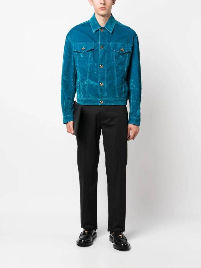 Versace Medusa fluwelen jack Blauw