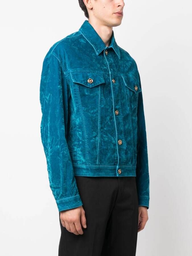Versace Medusa fluwelen jack Blauw