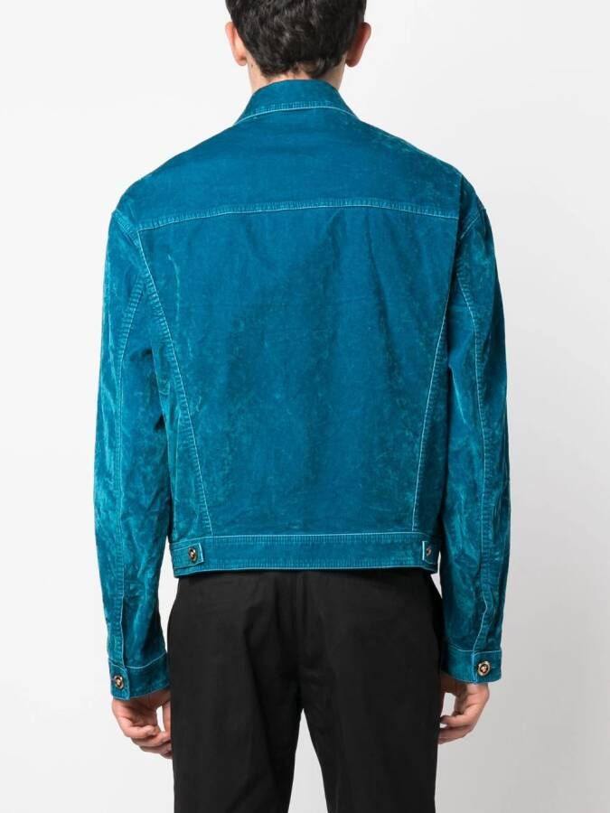 Versace Medusa fluwelen jack Blauw