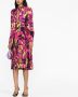Versace Midi-jurk met bloemenprint Zwart - Thumbnail 4