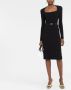 Versace Midi-jurk met ceintuur Zwart - Thumbnail 2