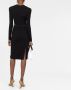 Versace Midi-jurk met ceintuur Zwart - Thumbnail 4