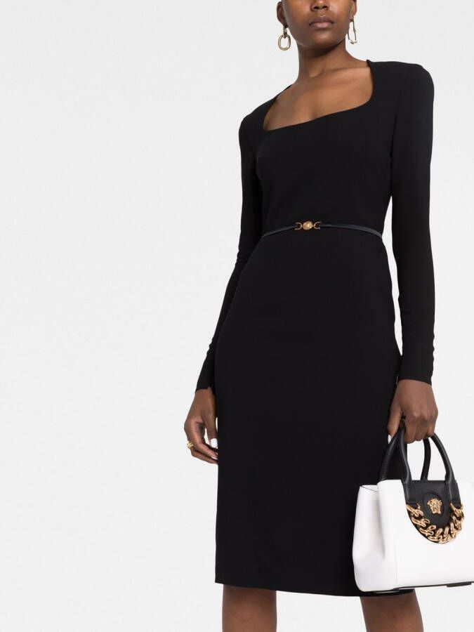 Versace Midi-jurk met ceintuur Zwart