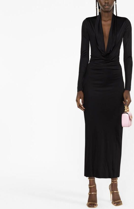 Versace Midi-jurk met col Zwart