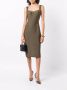 Versace Midi-jurk met veiligheidsspeld Groen - Thumbnail 2