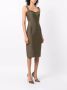 Versace Midi-jurk met veiligheidsspeld Groen - Thumbnail 3