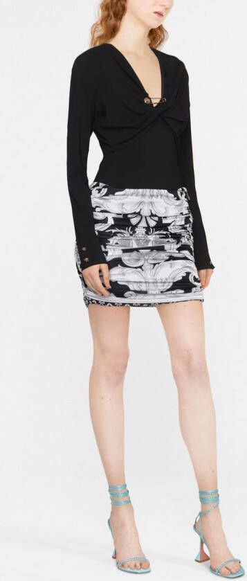 Versace Mini-rok met barokprint Zwart