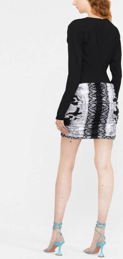 Versace Mini-rok met barokprint Zwart