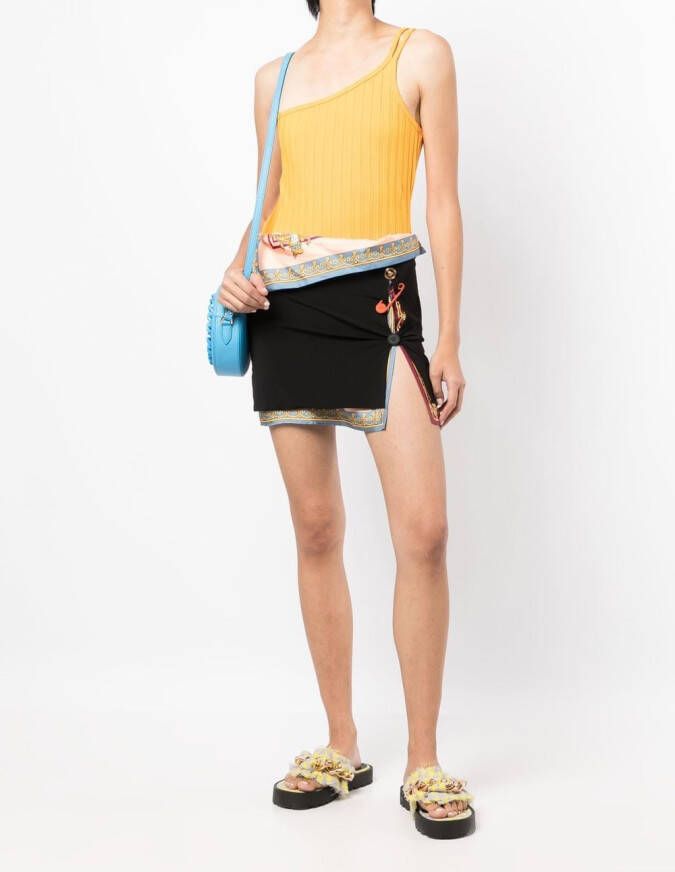 Versace Mini-rok met veiligheidsspeld Zwart
