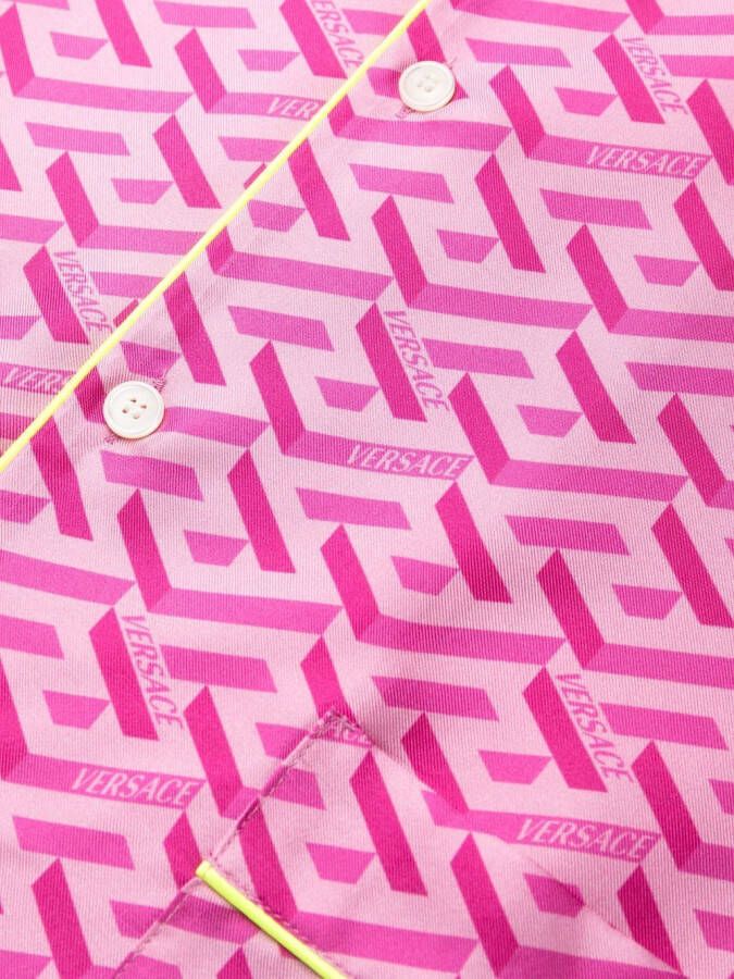 Versace Pyjamatop met monogram Roze